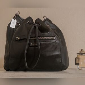Coach Black Leather Hobo Bag